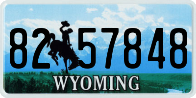 WY license plate 8257848