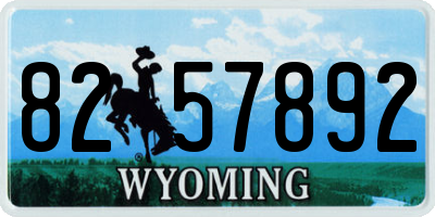 WY license plate 8257892