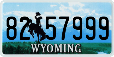 WY license plate 8257999