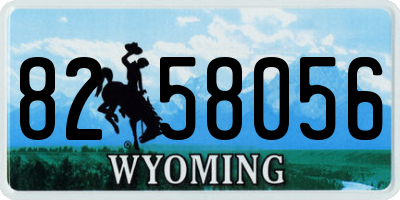 WY license plate 8258056