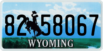 WY license plate 8258067
