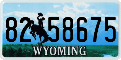 WY license plate 8258675