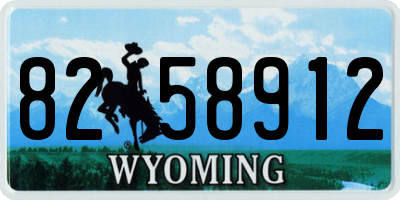 WY license plate 8258912