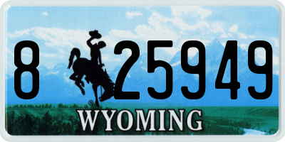 WY license plate 825949
