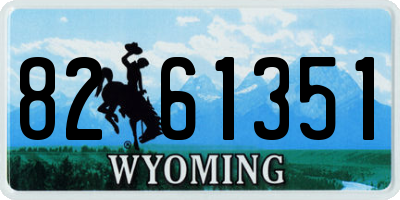 WY license plate 8261351