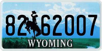 WY license plate 8262007