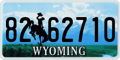 WY license plate 8262710