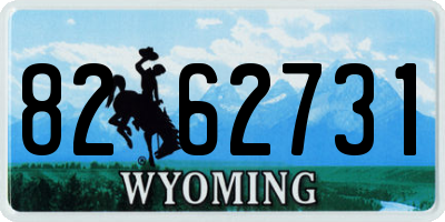 WY license plate 8262731