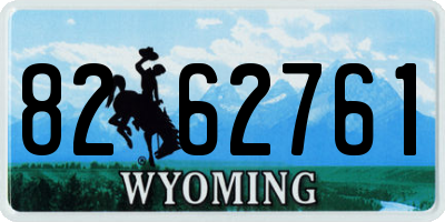 WY license plate 8262761