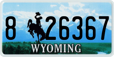 WY license plate 826367
