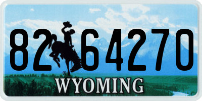 WY license plate 8264270