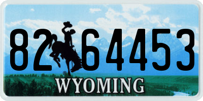 WY license plate 8264453
