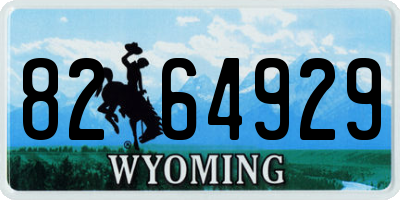 WY license plate 8264929