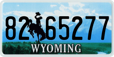 WY license plate 8265277