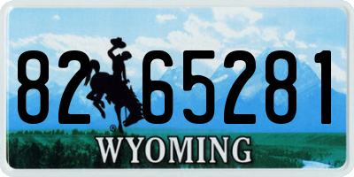 WY license plate 8265281