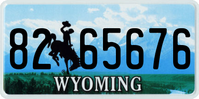 WY license plate 8265676