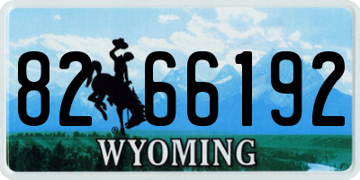 WY license plate 8266192