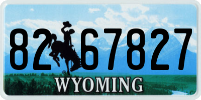 WY license plate 8267827
