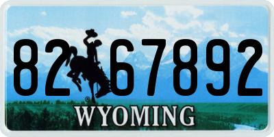 WY license plate 8267892