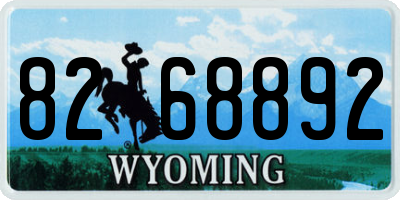 WY license plate 8268892