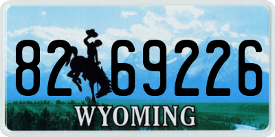 WY license plate 8269226