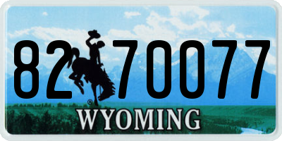 WY license plate 8270077