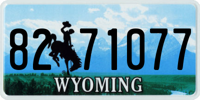 WY license plate 8271077