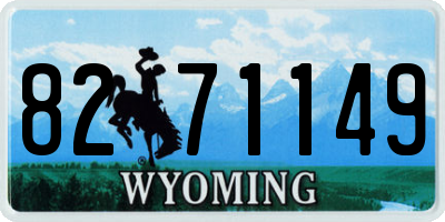 WY license plate 8271149
