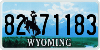 WY license plate 8271183