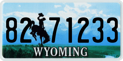 WY license plate 8271233