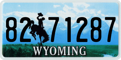 WY license plate 8271287