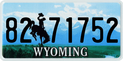 WY license plate 8271752