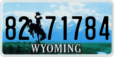 WY license plate 8271784