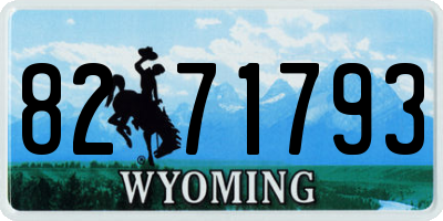 WY license plate 8271793