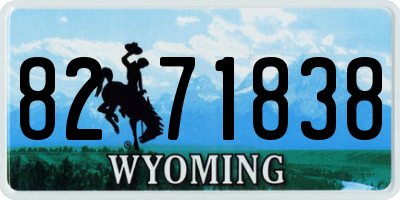 WY license plate 8271838