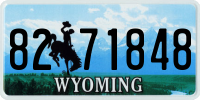 WY license plate 8271848