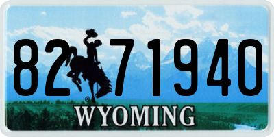 WY license plate 8271940