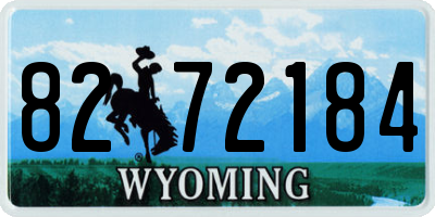 WY license plate 8272184