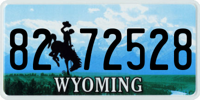 WY license plate 8272528
