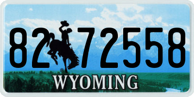 WY license plate 8272558