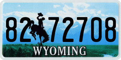 WY license plate 8272708