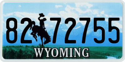 WY license plate 8272755