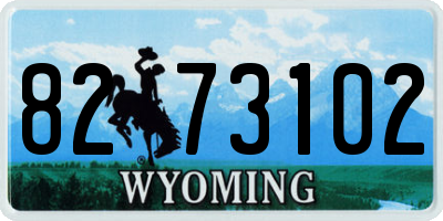 WY license plate 8273102