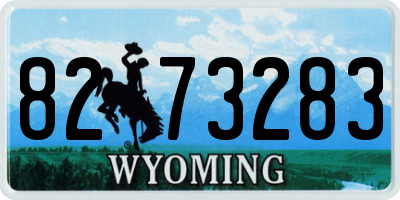 WY license plate 8273283