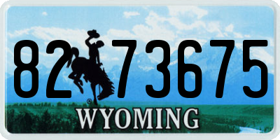WY license plate 8273675