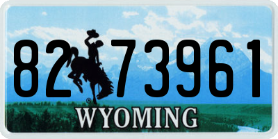 WY license plate 8273961