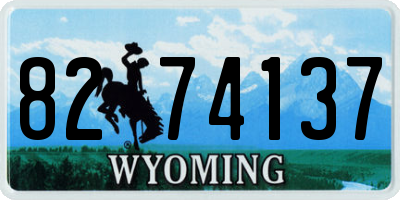 WY license plate 8274137