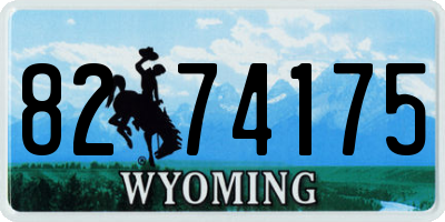 WY license plate 8274175