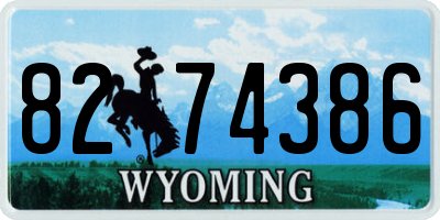 WY license plate 8274386