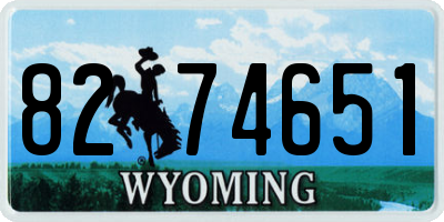 WY license plate 8274651